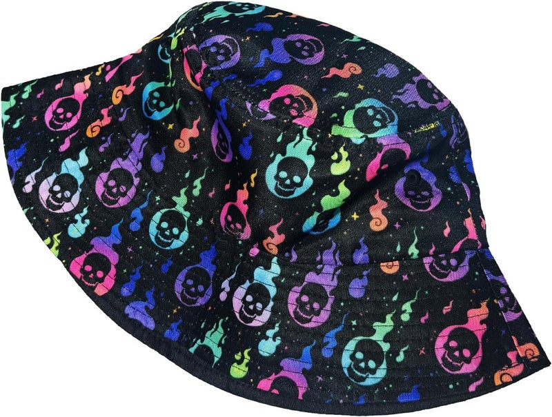 YYFD Halloween Bucket Hat for Women Men Watercolor Gothic Skull Hat Holiday Party Cap Outdoor Travel Sun Caps - Image 2
